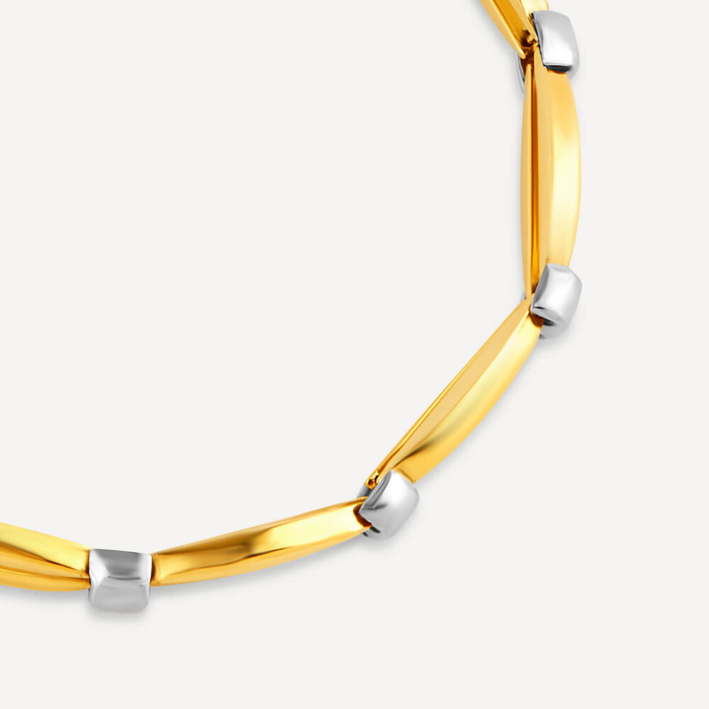 9ct Yellow Gold Diamond Cut Lips Bar Bracelet image number 1