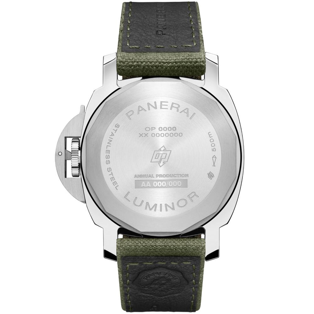 Panerai Luminor 42mm Green Dial Canvas Strap Watch