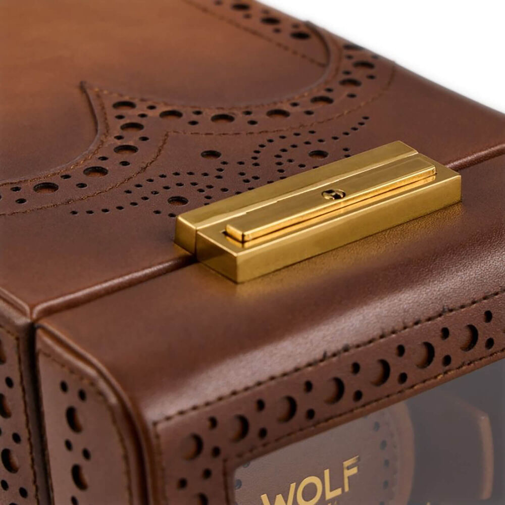 WOLF Brogue Burnished Brown Single Watch Winder