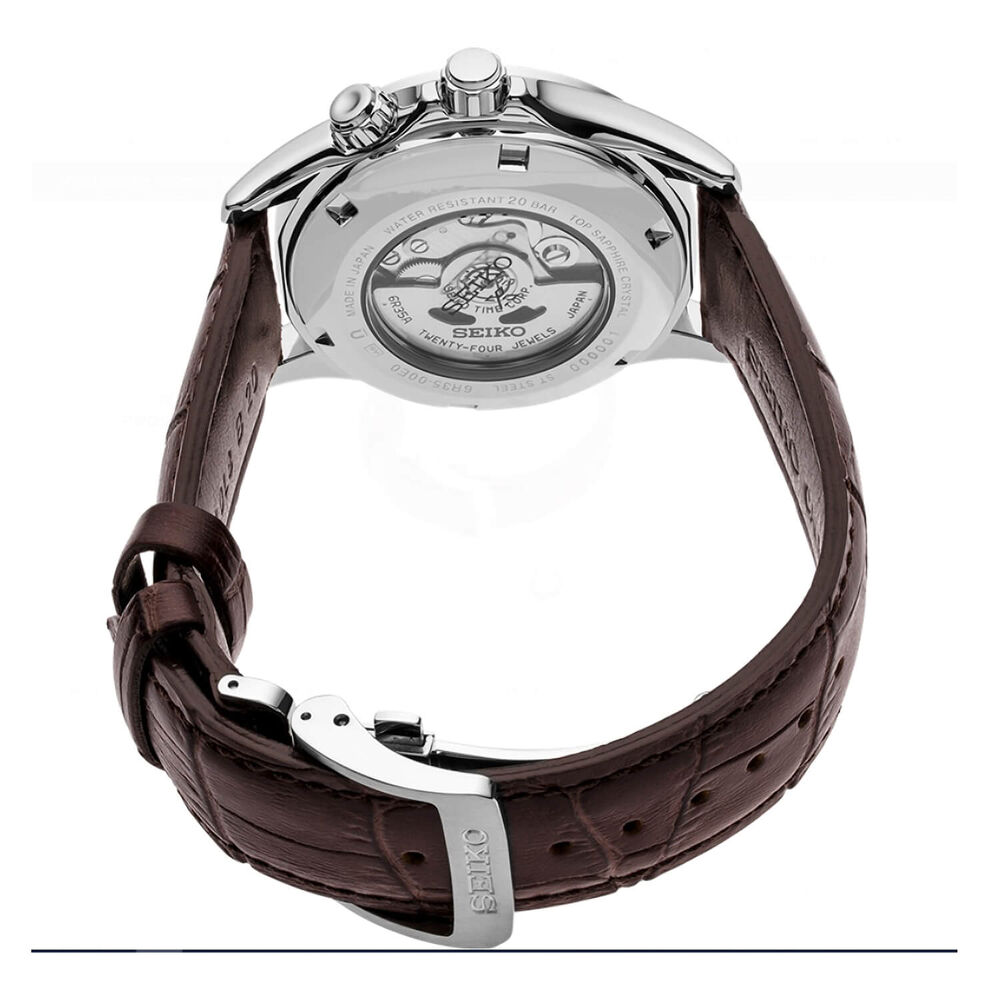 Seiko Prospex "Alpinist" 39.5mm Green Dial Brown Strap Watch image number 5