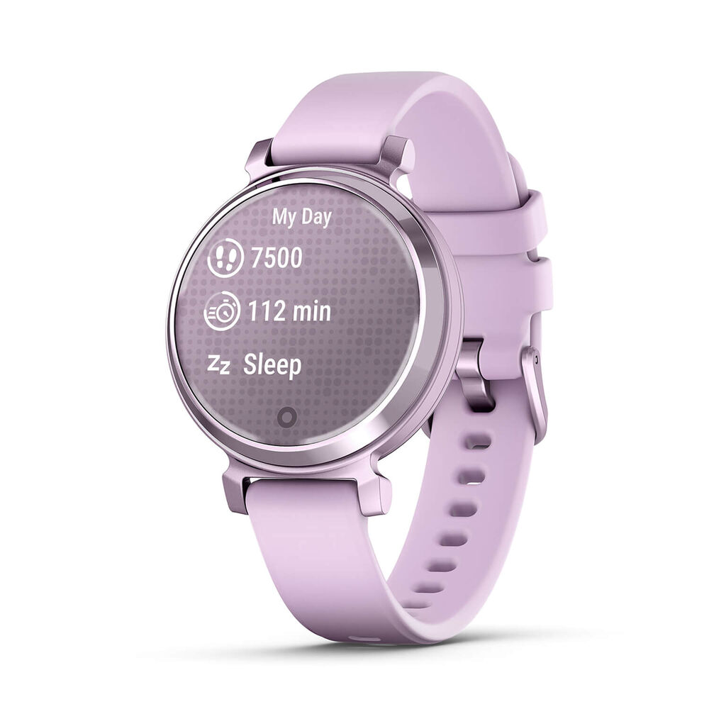 Garmin Lily® 2 Metallic Lilac Bezel & Silicone Strap Watch image number 2