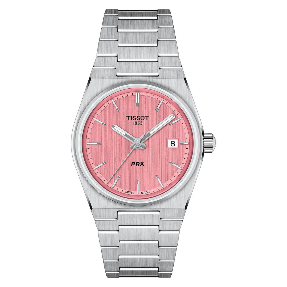 Tissot PRX 35mm Pink Dial Steel Bracelet Watch image number 0