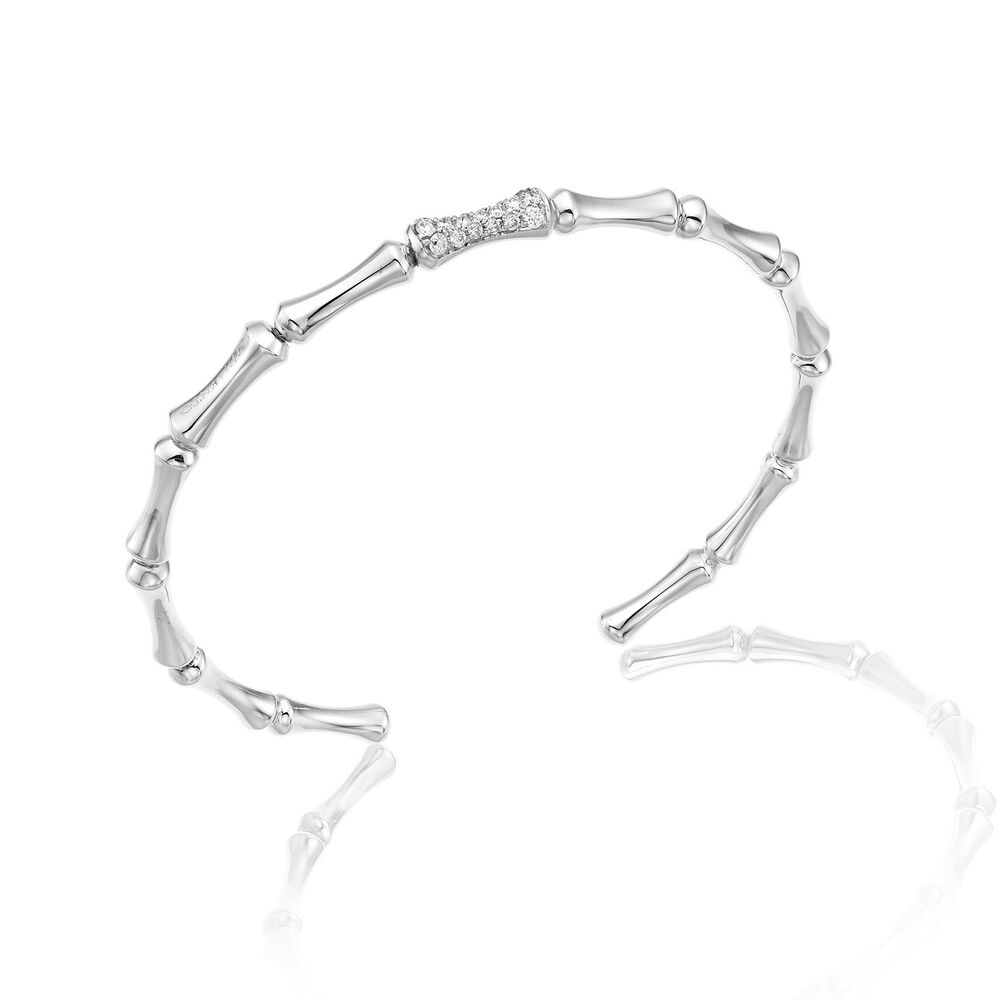 Chimento 18ct White Gold and Diamond Bamboo Collection Bangle Bracelet image number 0