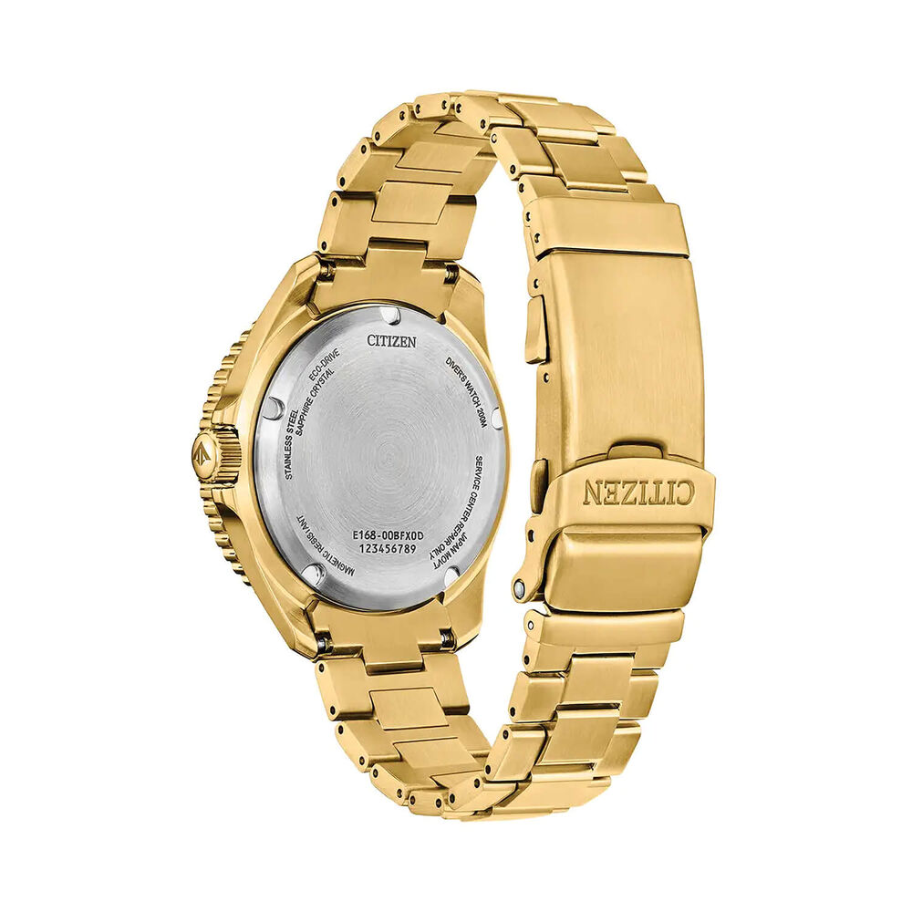 Citizen Promaster Diver 44mm Green Dial Gold Tone Steel Bracelet Watch image number 2