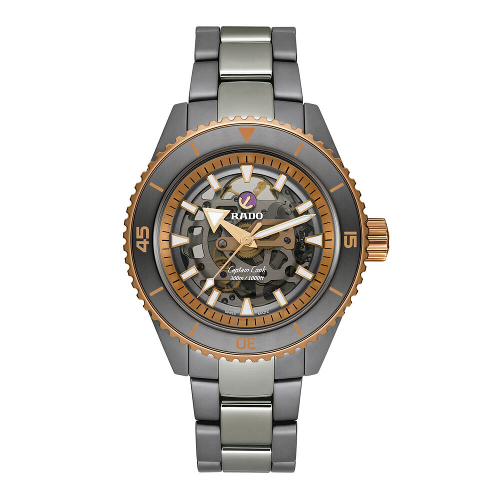 Rado Captain Cook 43mm Grey Skeleton Dial High Ceramic Case Watch