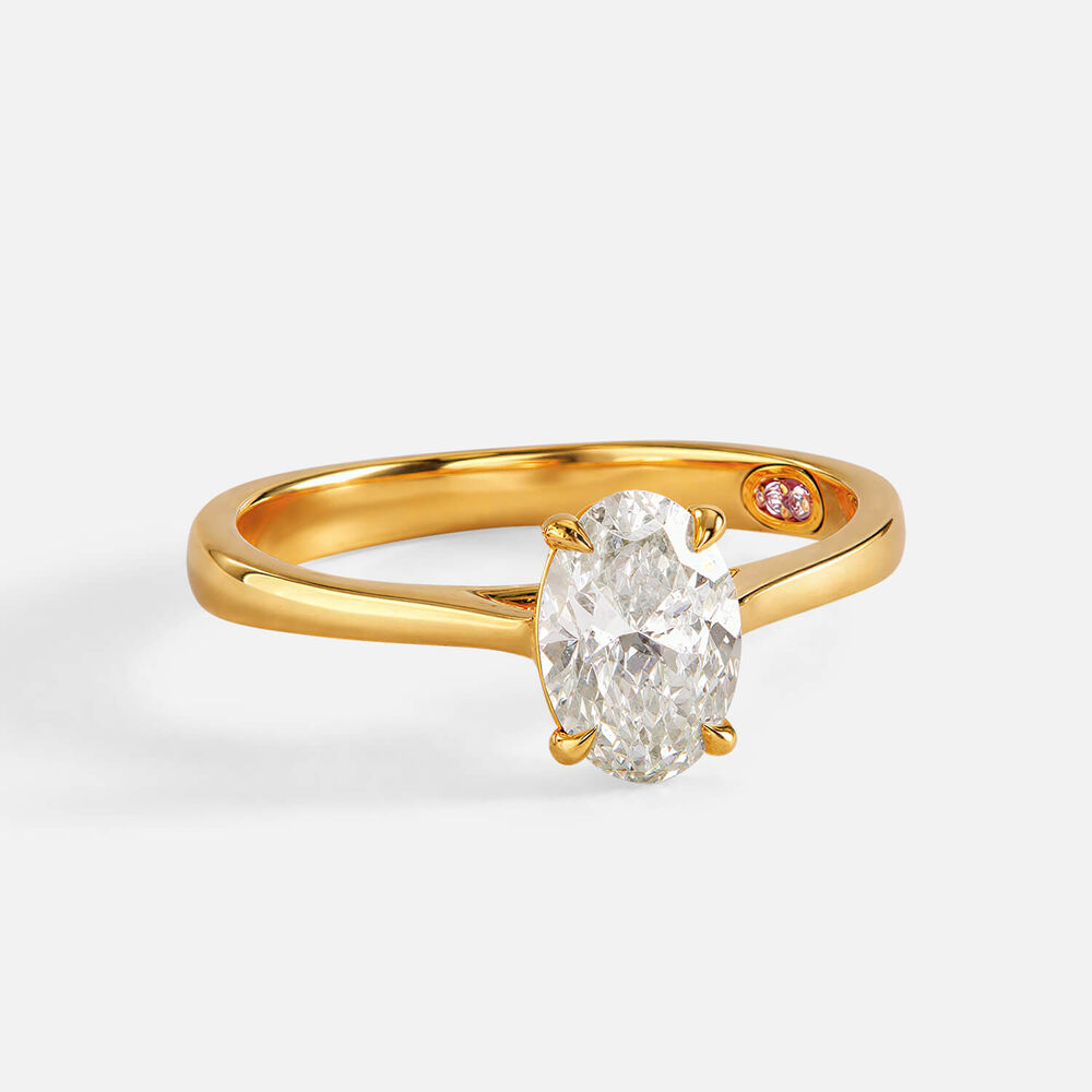 18ct Yellow Gold 1.00ct Oval Diamond Solitaire Ring