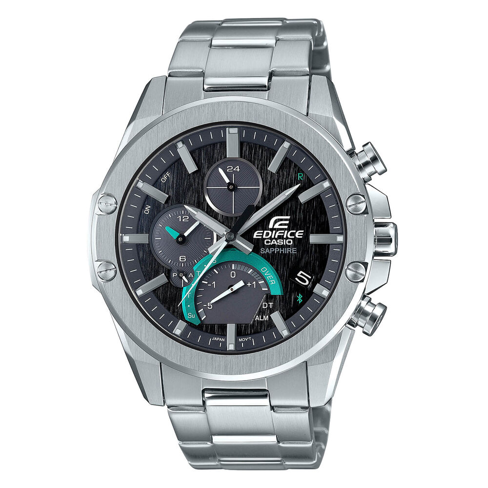 Casio Edifice Slim Gray Dial Chrono Steel Case Bracelet Watch image number 0