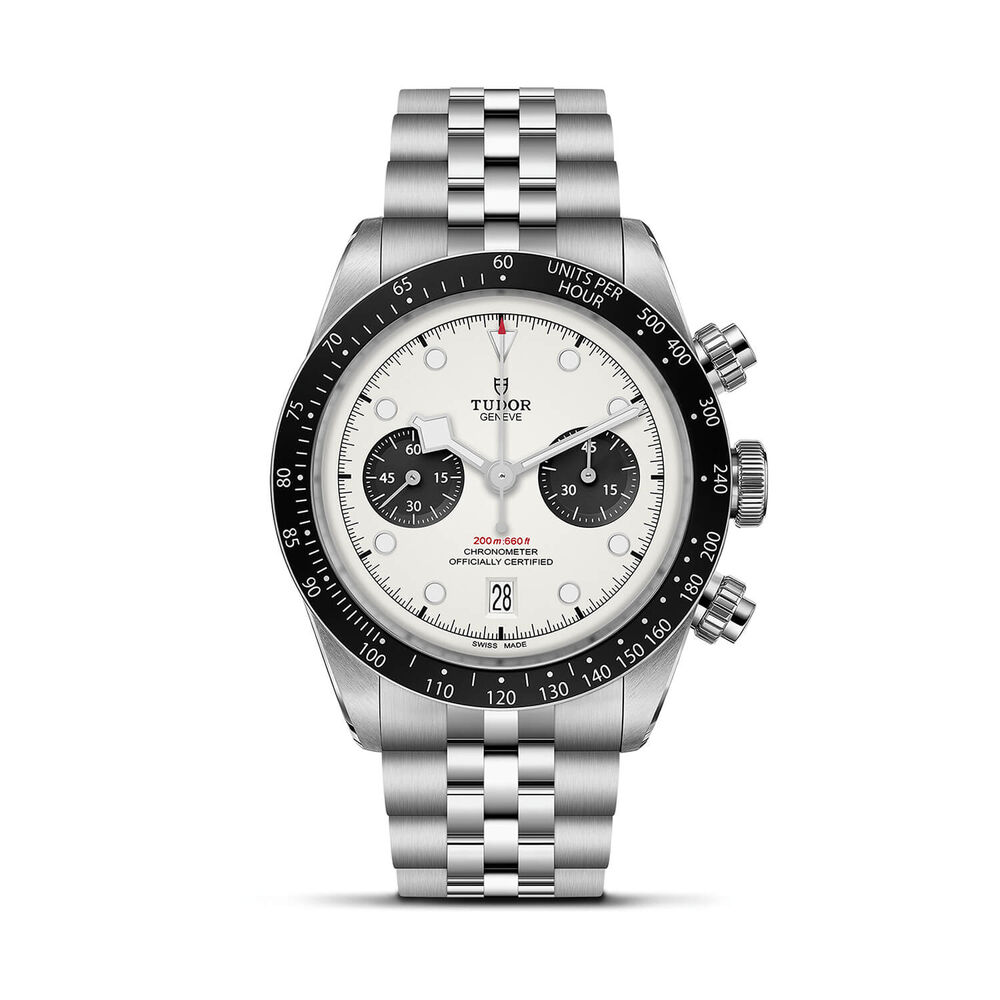 TUDOR Black Bay Chrono 41mm Opaline Dial Steel Five-Link Bracelet Watch image number 0