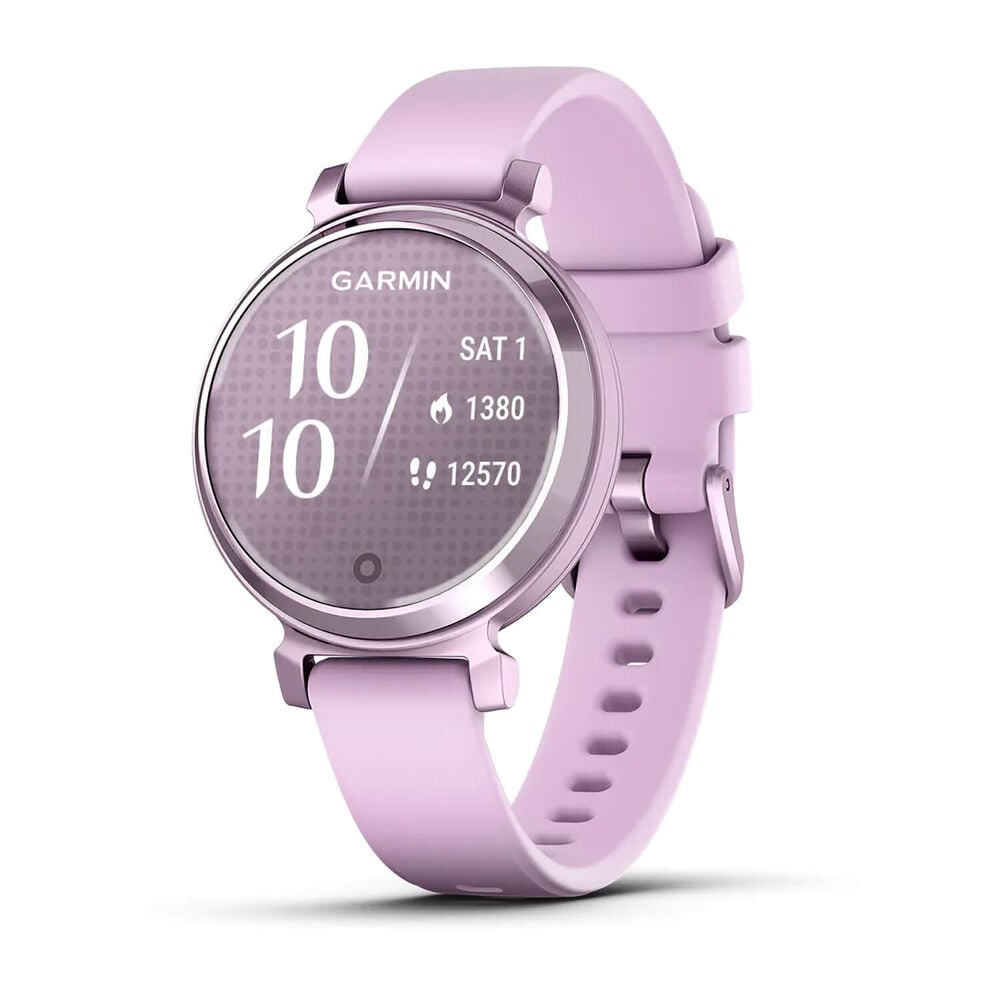 Garmin Lily® 2 Metallic Lilac Bezel & Silicone Strap Watch image number 0