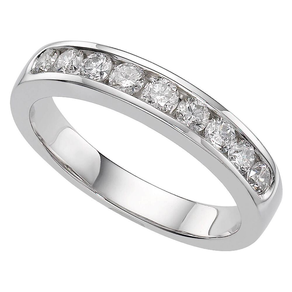 18ct white gold 0.50 carat diamond channel-set eternity ring image number 0