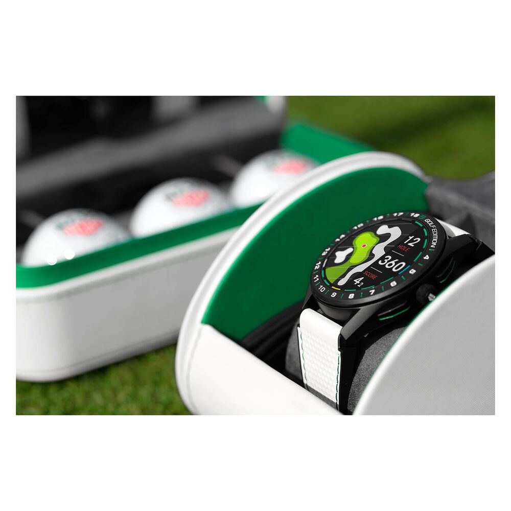 Tag Heuer Connected 45mm Golf Edition White Rubber Strap Smartwatch image number 4