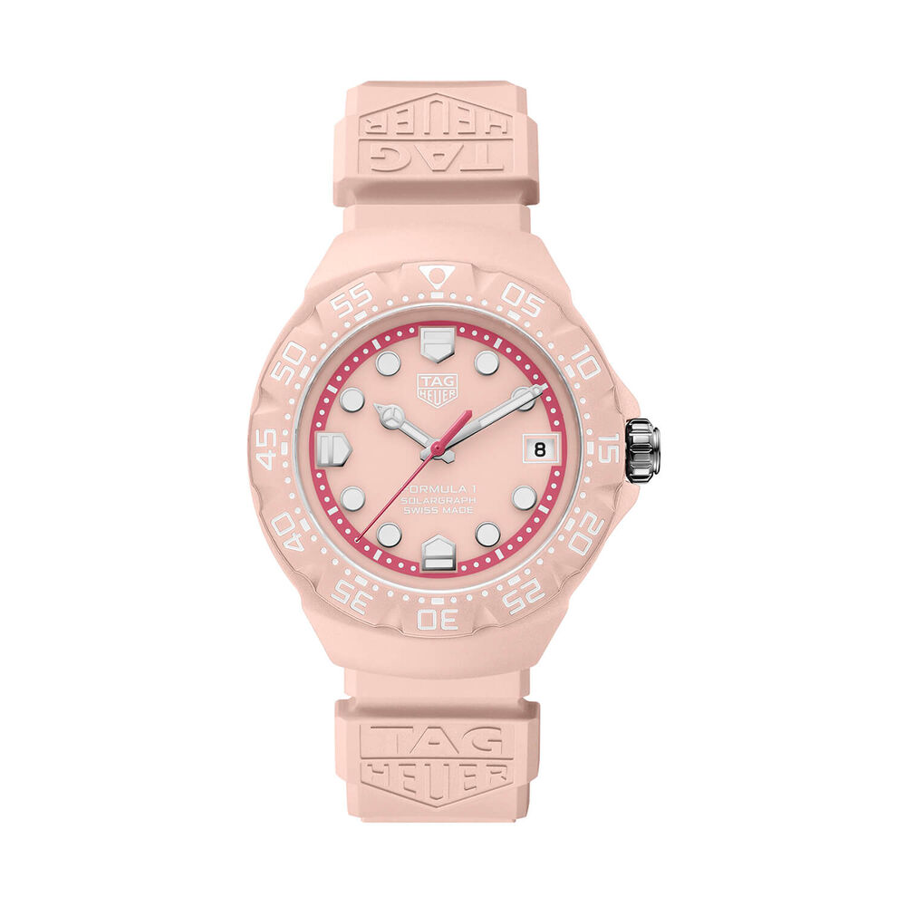 TAG Heuer Formula 1 Solargraph Pink Dial Rubber Strap Watch
