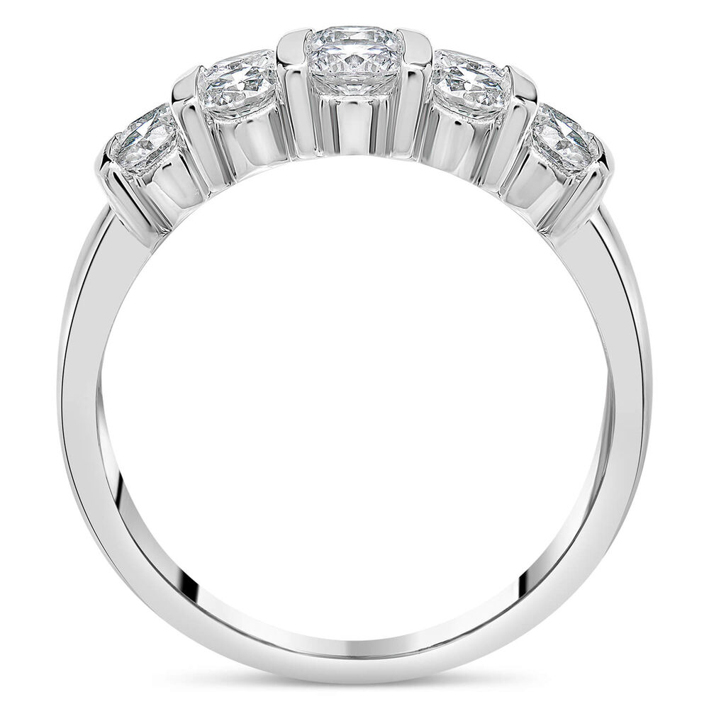18ct white gold 1.00 carat diamond bar-set ring image number 2