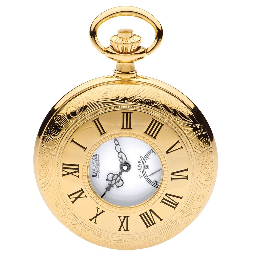 Jean Pierre gold-plated Half Hunter mechanical watch