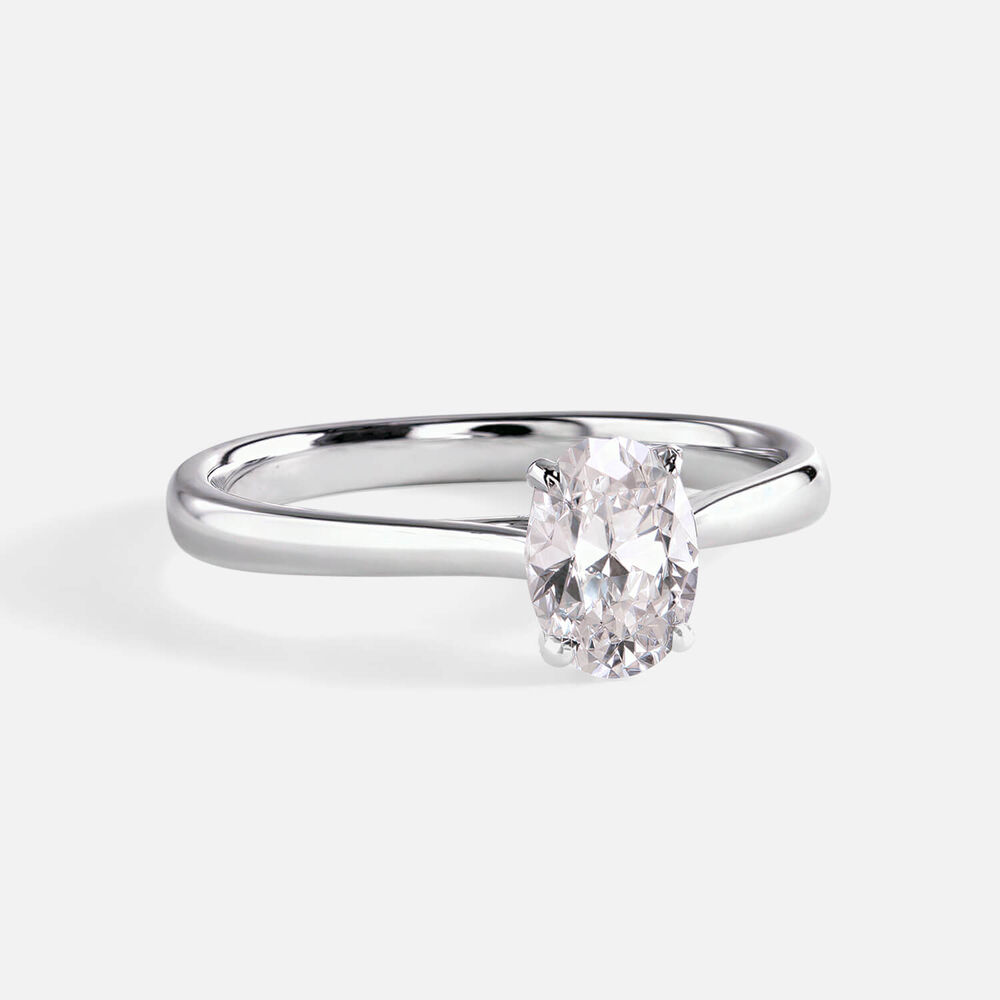 Classic Platinum 0.70ct Oval Diamond Solitaire Ring