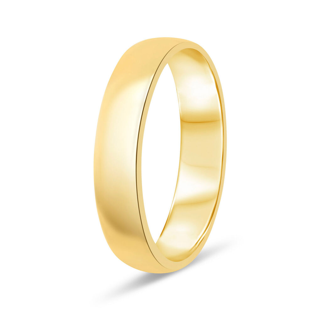 18ct gold 4mm classic court plain wedding ring