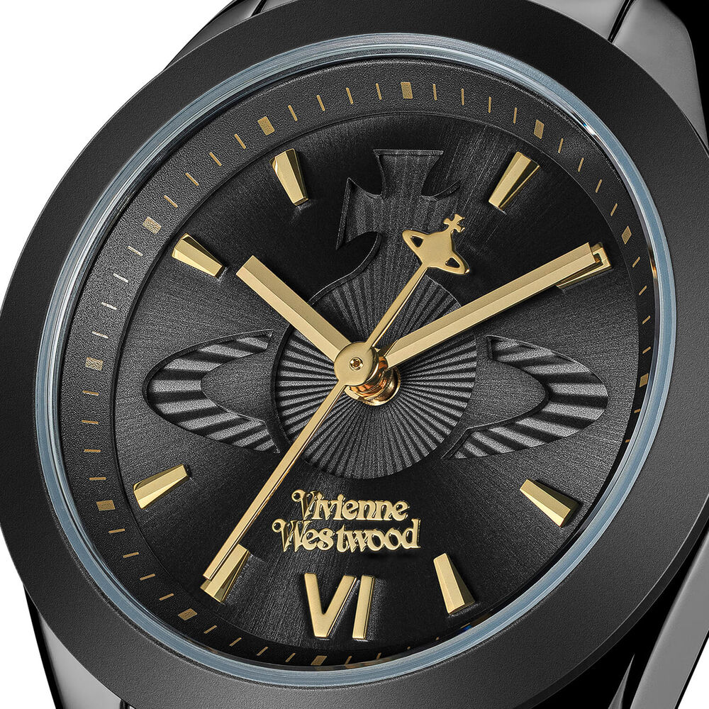 Vivienne Westwood Fenchurch 28mm BlackDial Black PVD Steel Bracelet Watch