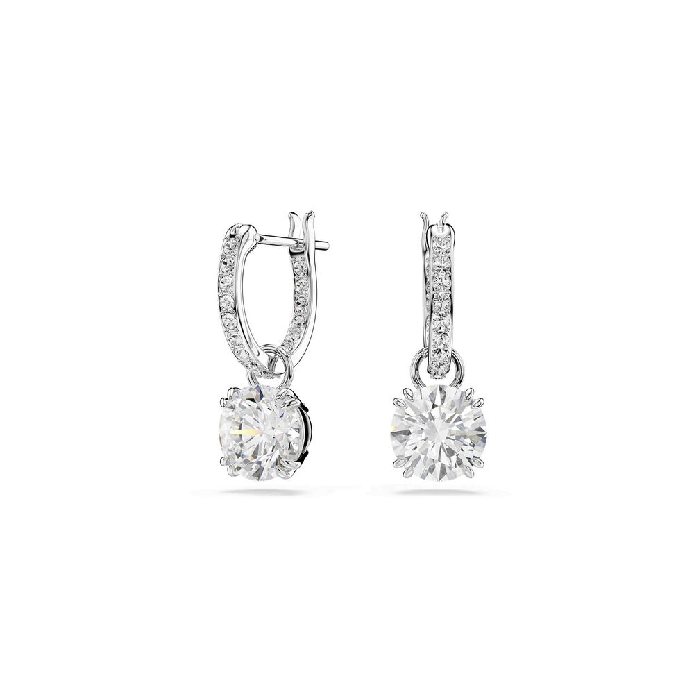 Swarovski Stilla Cubic Zirconia & Crystals Rhodium Plated Drop Earrings