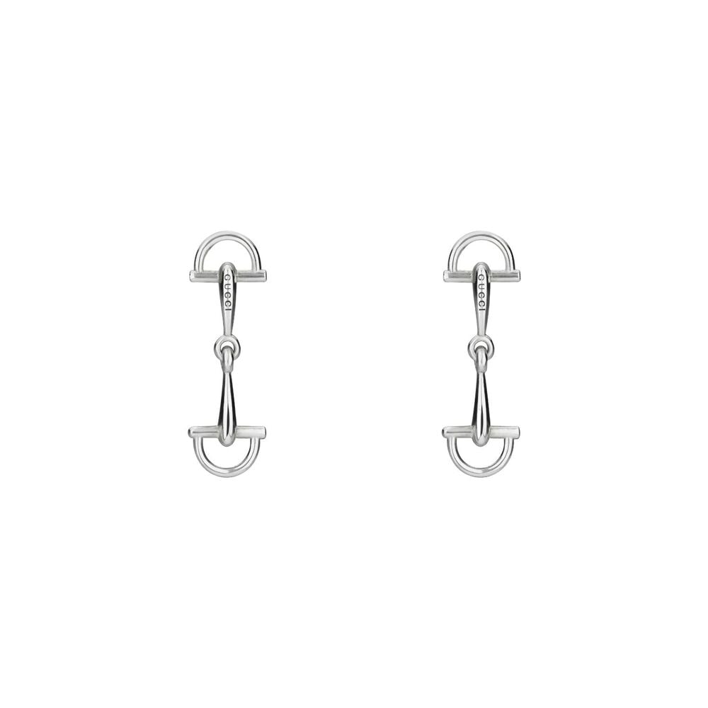 Gucci Staffa Sterling Silver Drop Earrings