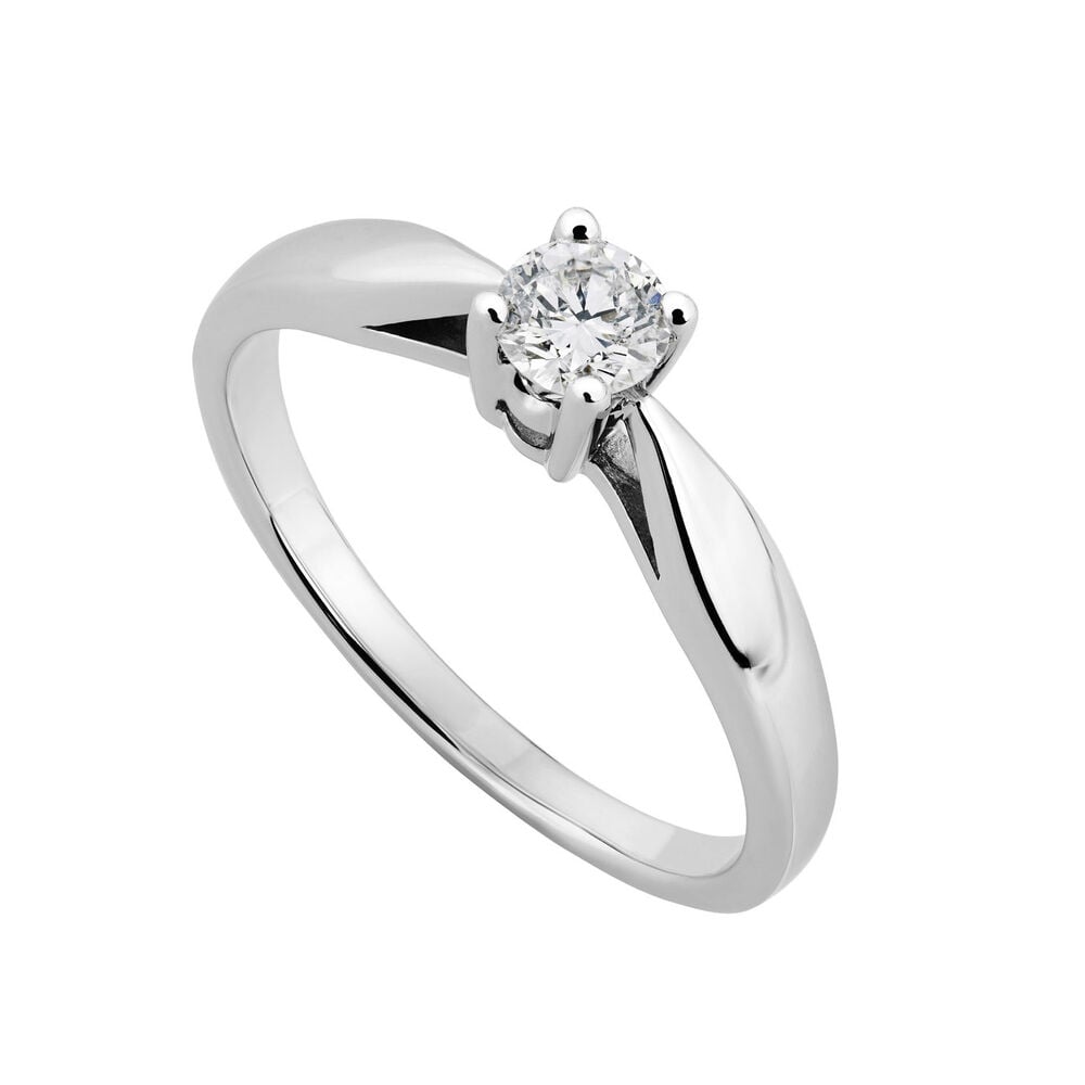 9ct white gold 0.25 carat diamond solitaire engagement ring image number 0