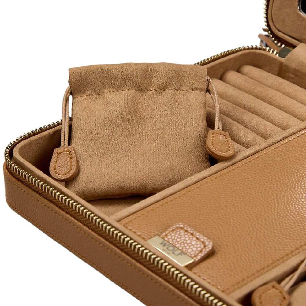 WOLF Lauren Caramel Large Zip Travel Case