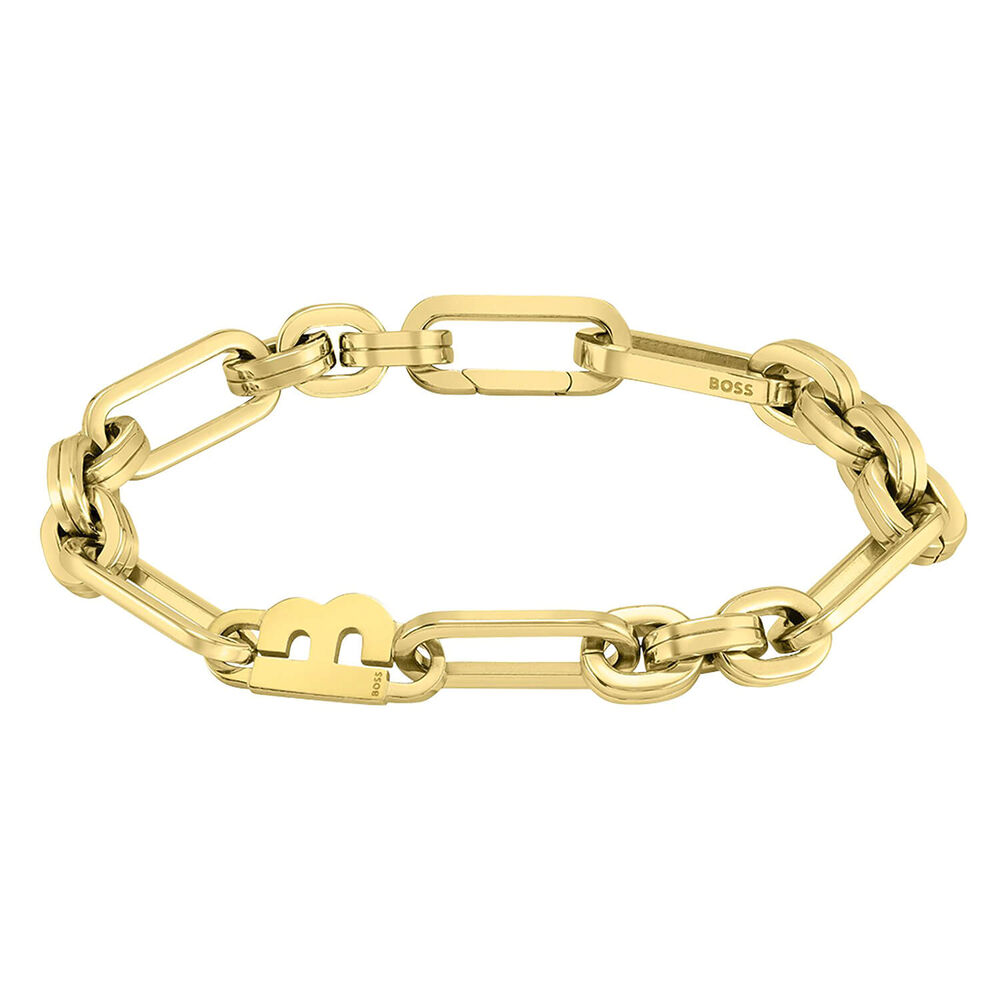 BOSS Hailey Light Yellow Gold IP Chain Bracelet