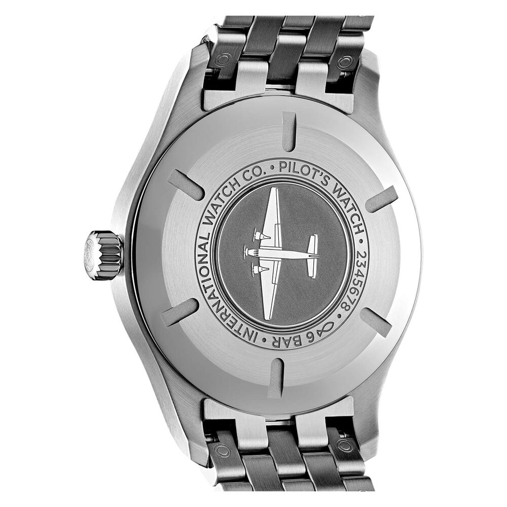 Pre-Owned IWC Schaffhausen Pilot's Watch Mark XVIII 40mm Black Dial Steel Bracelet Watch image number 4