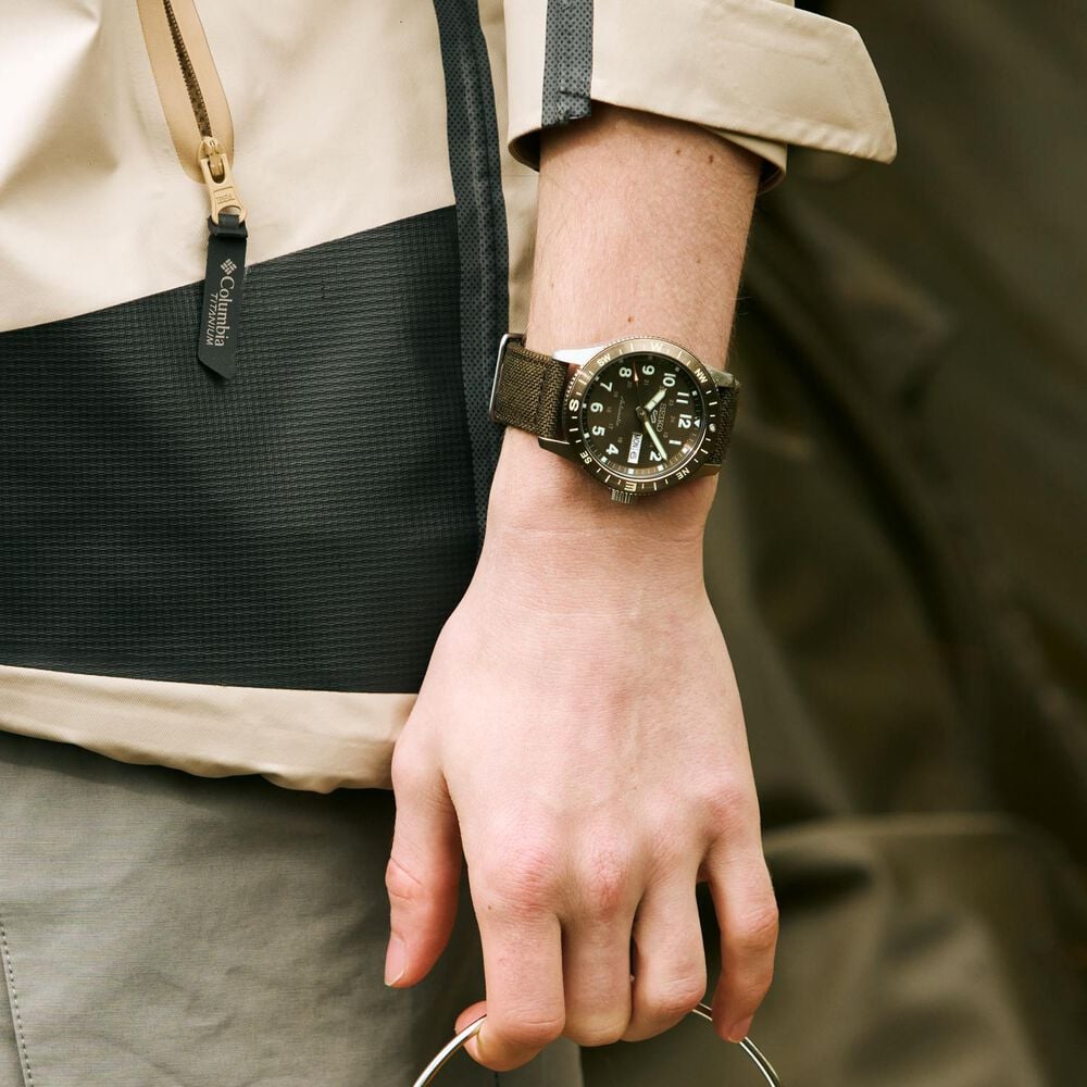Seiko 5 Sports Field Coyote Brown  41mm Dial Brown Nylon Strap Watch