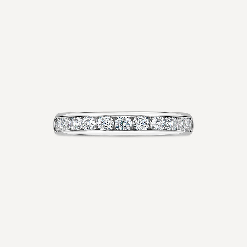 9ct White Gold 3.5mm 0.60ct Diamond Channel Set Wedding Ring