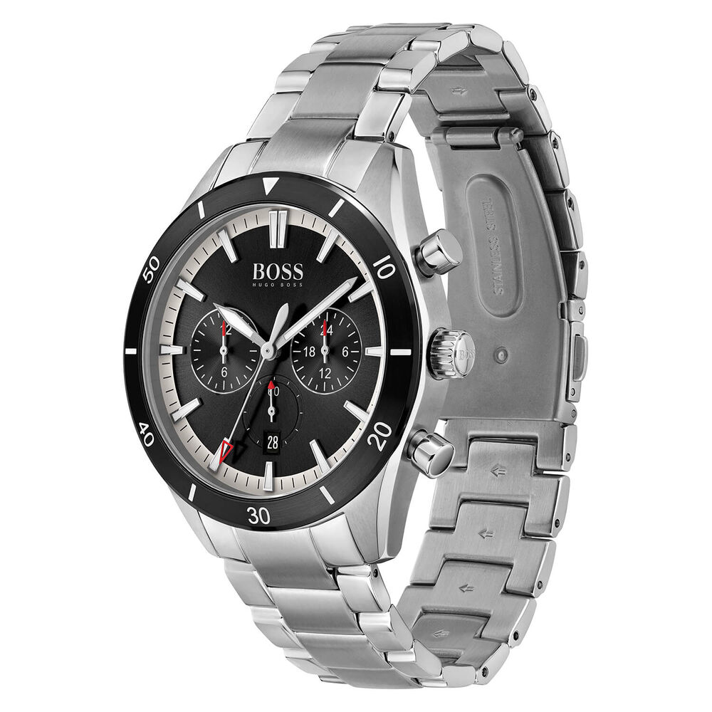 Hugo Boss Santiago 44mm Black Dial Chronograph Steel Case Bracelet Watch image number 2