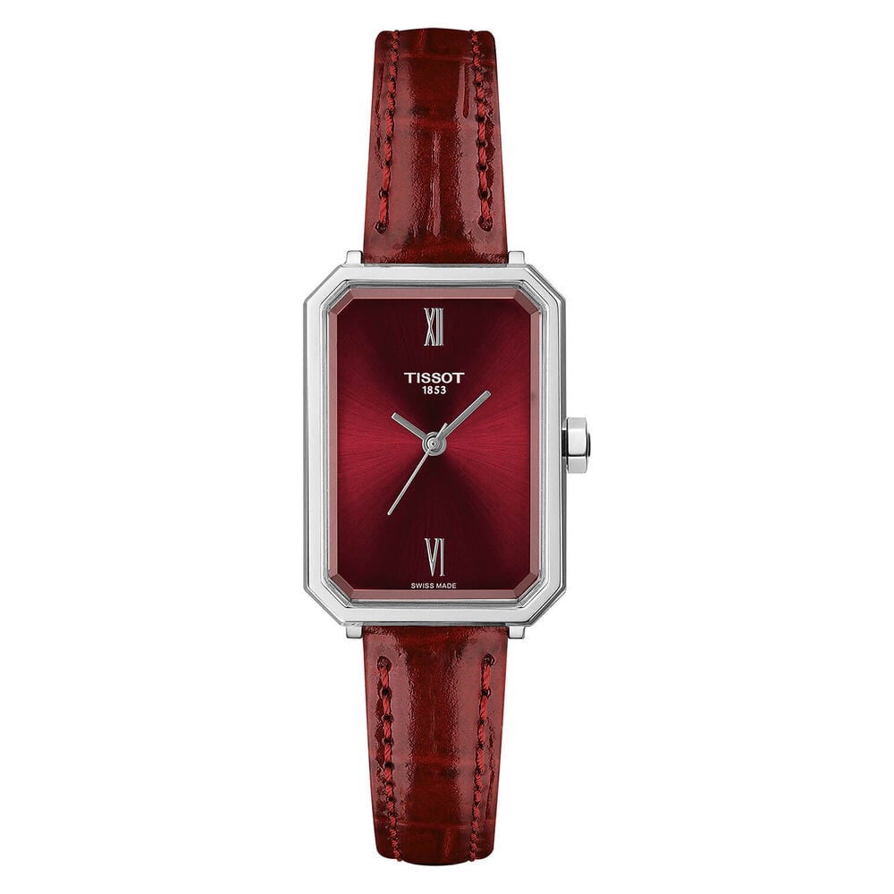 Tissot SRV 30mm Red Dial Leather Strap Watch image number 0