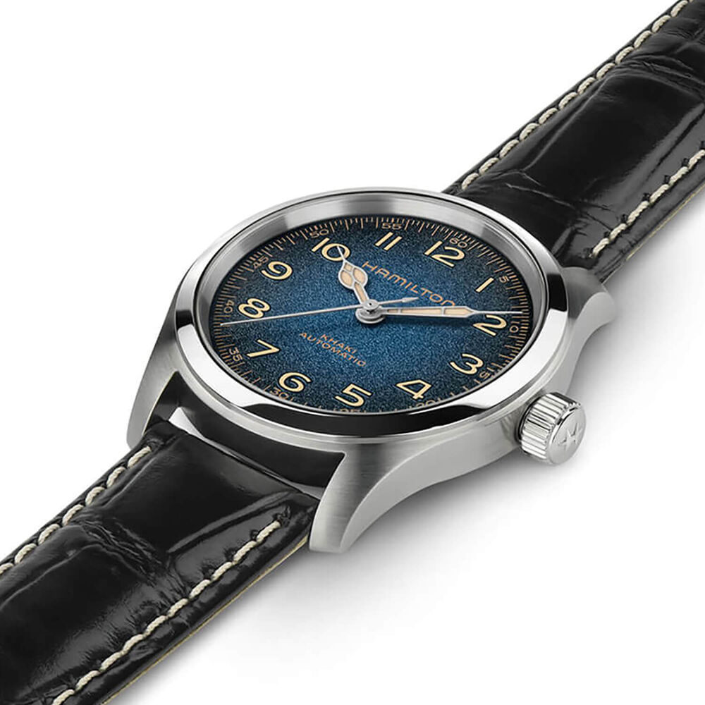 Hamilton Khaki Field Murph 38mm Blue Dial Black Leather Strap Watch