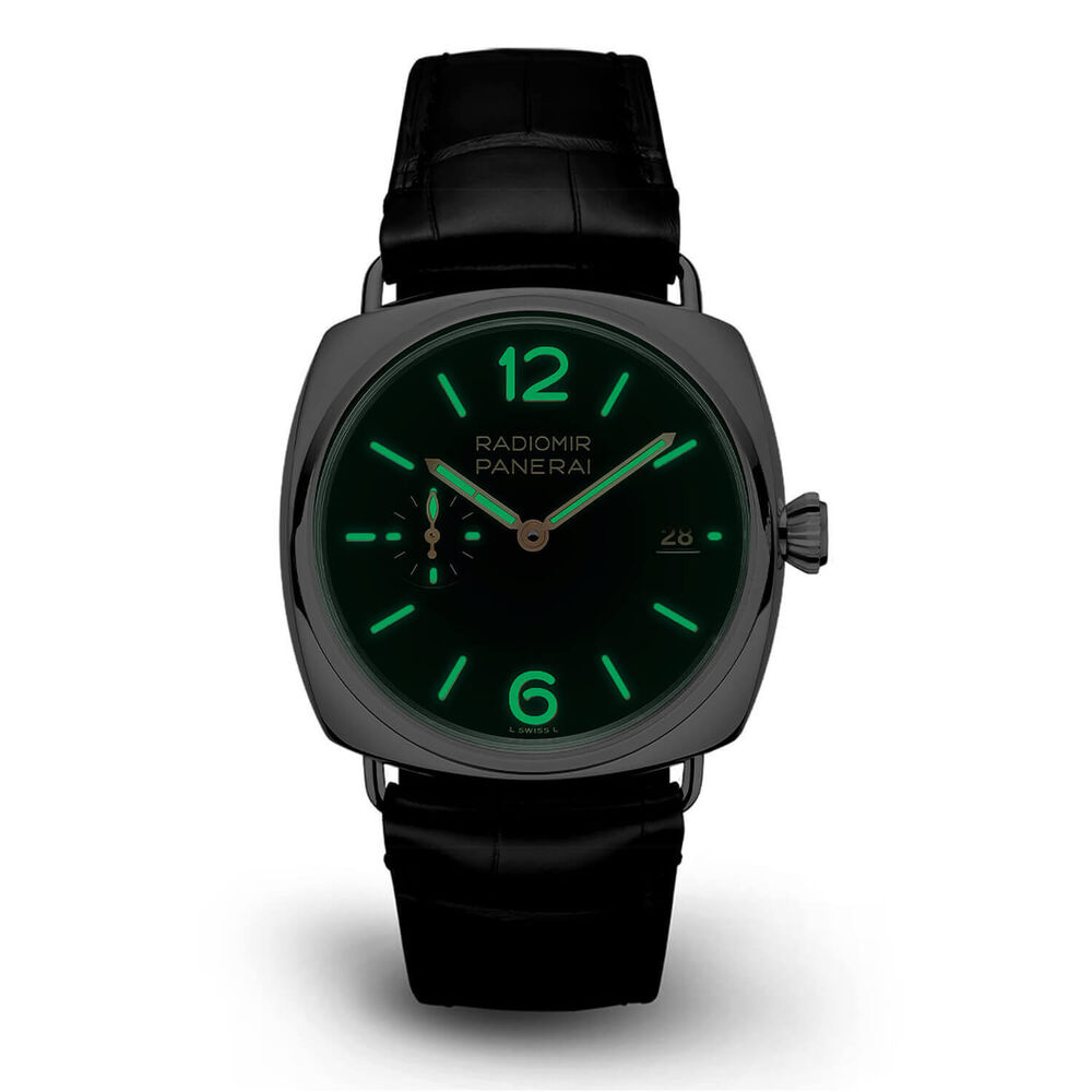 Panerai Radiomir Quaranta 40mm Black Dial Rose Gold Indexes Black Strap Watch image number 1