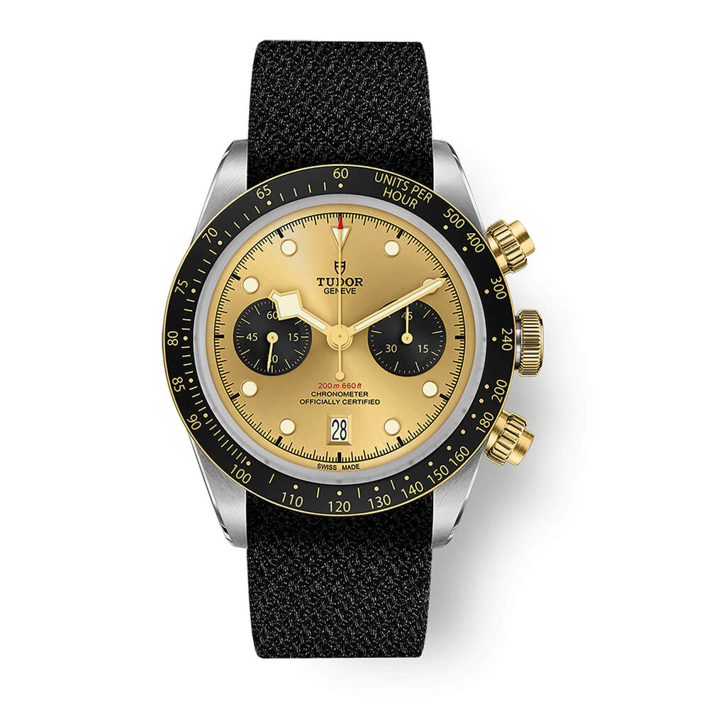 TUDOR Black Bay Chrono S&G 41mm Champagne Dial  Black Strap Watch