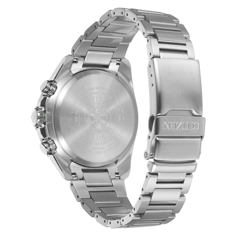 Citizen Eco-Drive Perpetual Chrono A.T Green Dial Steel Case Bracelet Watch image number 2