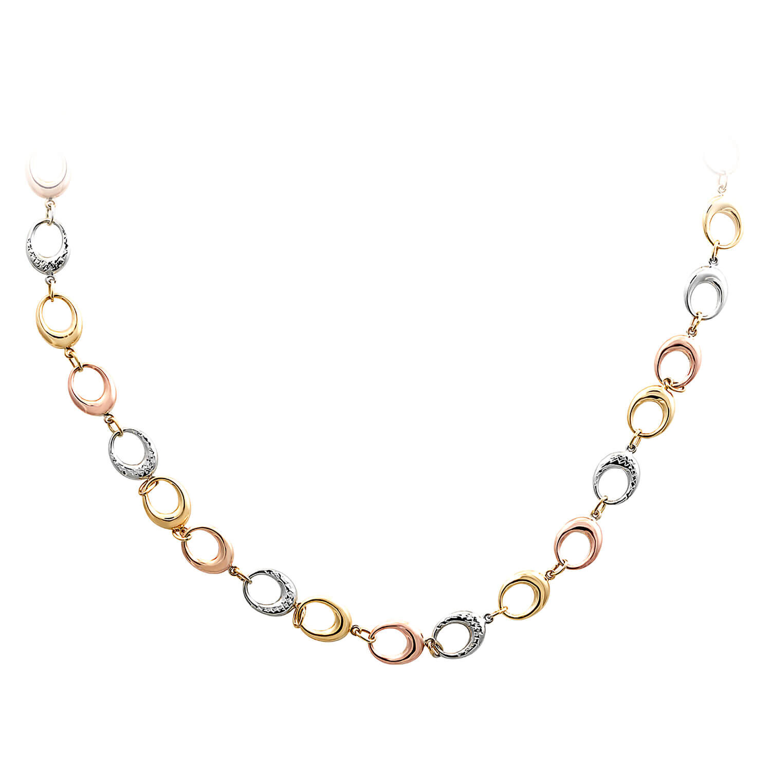 9ct Three Colour Gold Necklace