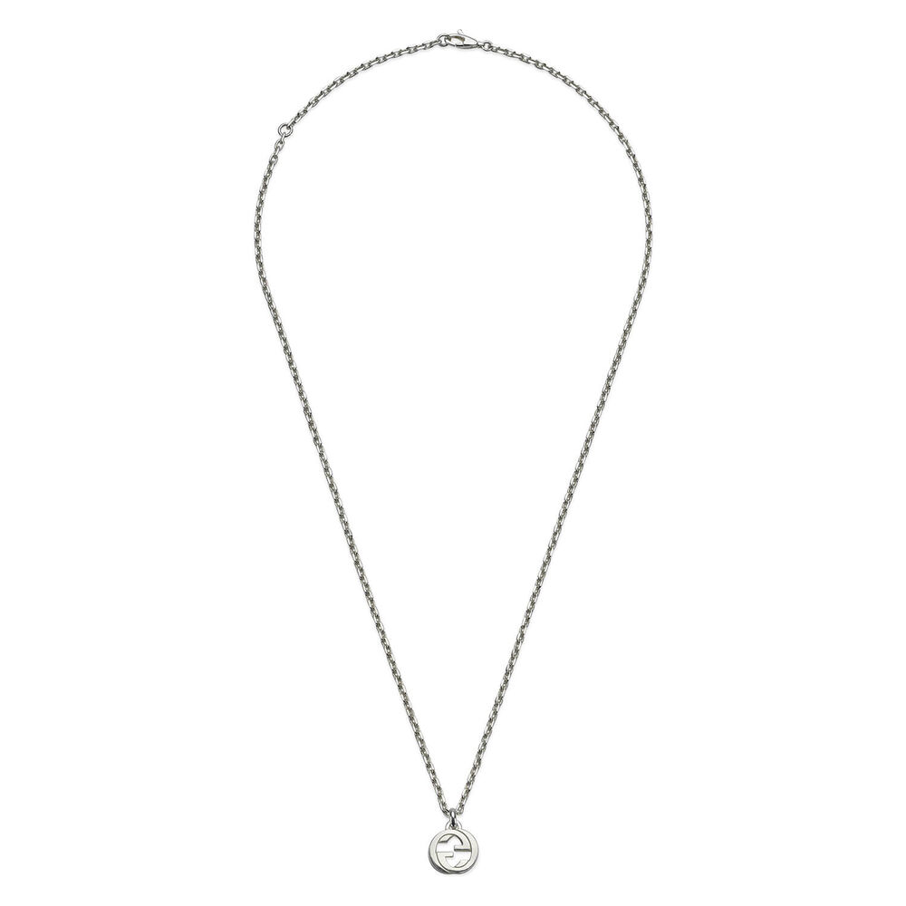 Gucci Interlocking Silver Pendant Chain Necklace