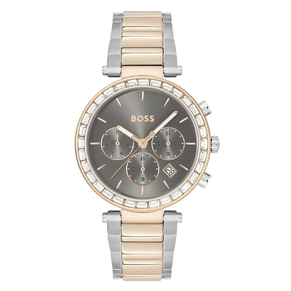 BOSS Andra 39mm Grey Dial Crystal Bezel Bracelet Watch image number 0