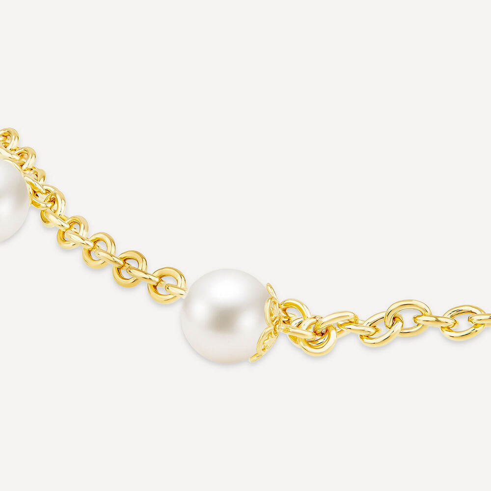9ct Yellow Gold 8mm Pearl T-Bar Bracelet