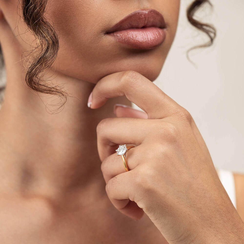 Born Platinum 1.50ct Round Lab Grown Diamond 6 Claw Set Solitaire Ring