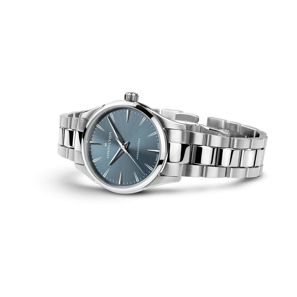 Hamilton Jazzmaster Quartz 32mm Blue Dial Steel Bracelet Watch image number 2