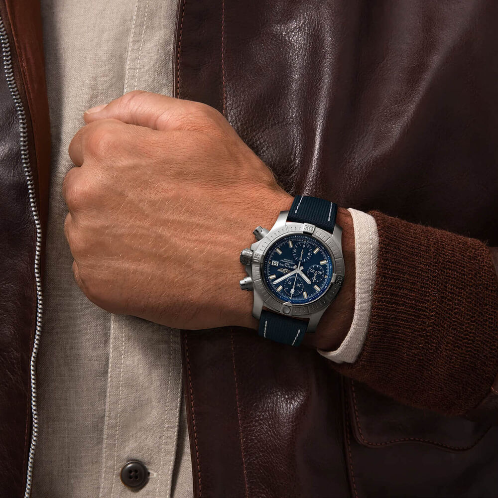 Breitling Avenger 43mm Chronograph Blue Steel Case Blue Strap Watch image number 4