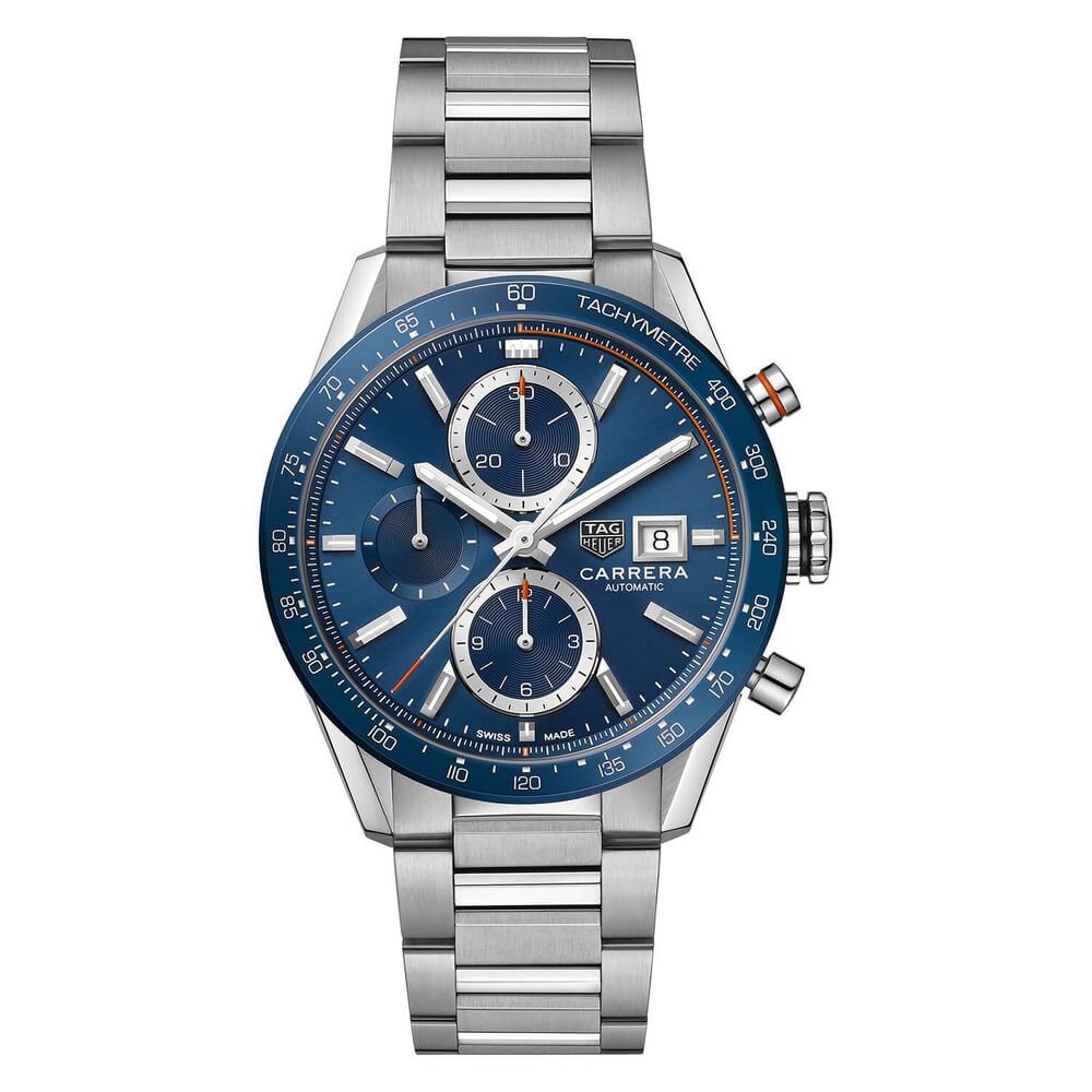 TAG Heuer Carrera Blue Chronograph Stainless Steel 41mm Mens Watch