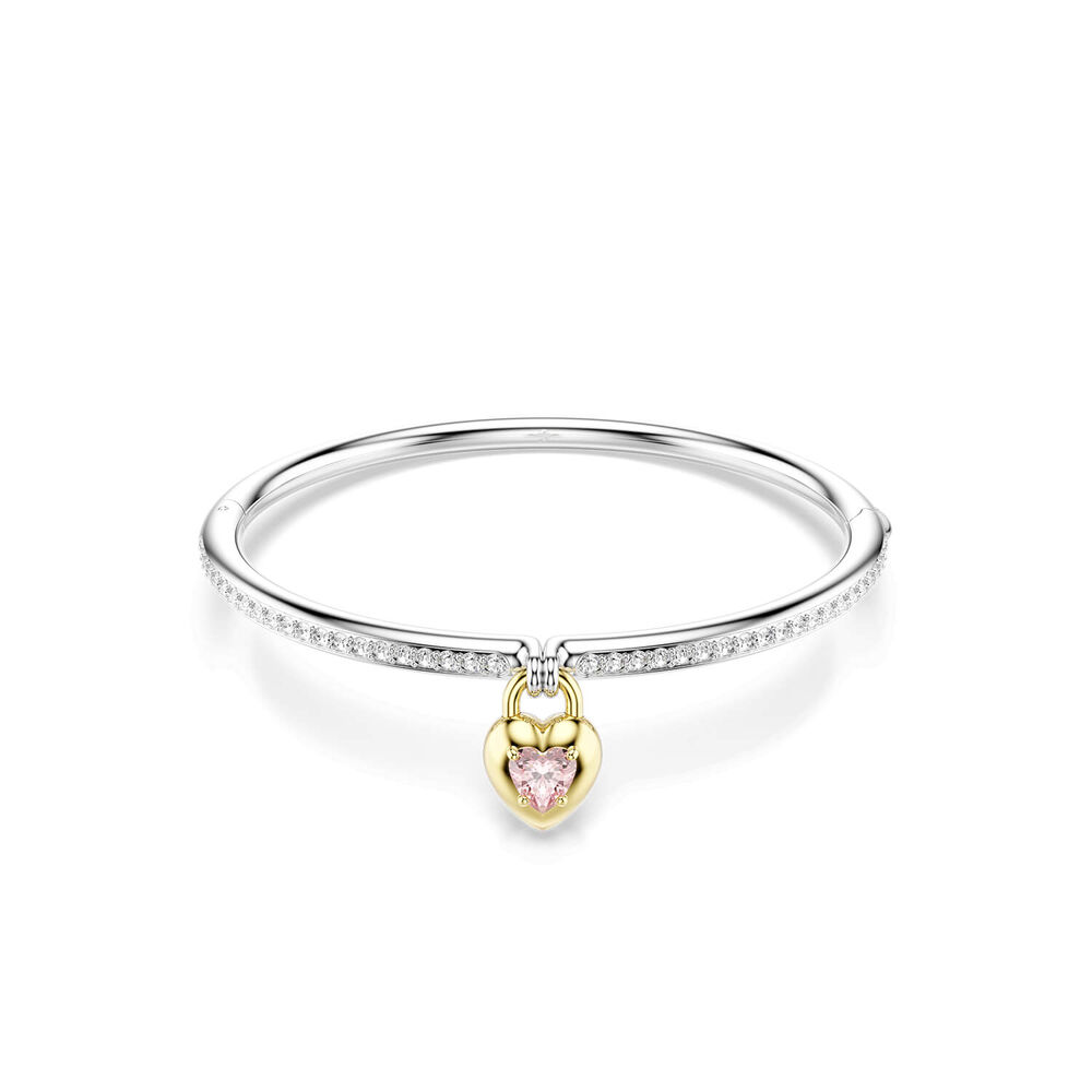 Swarovski Idyllia Crystals & Pink Cubic Zirconia Mixed Metal Finished Bangle