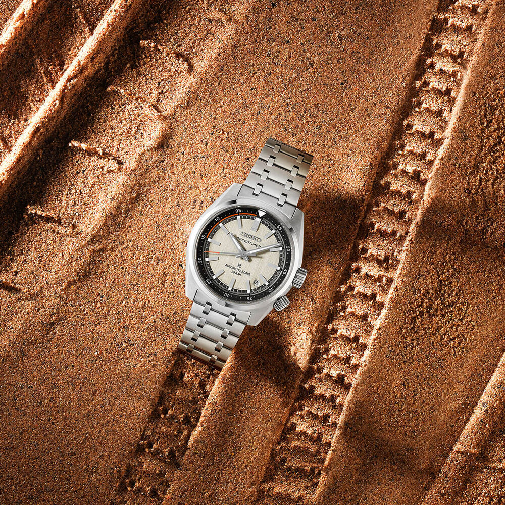 Seiko Speedtimer 6R ‘Compact Countdown’ Grey-White Contrast 39.5mm Dial Steel Bracelet Watch image number 6