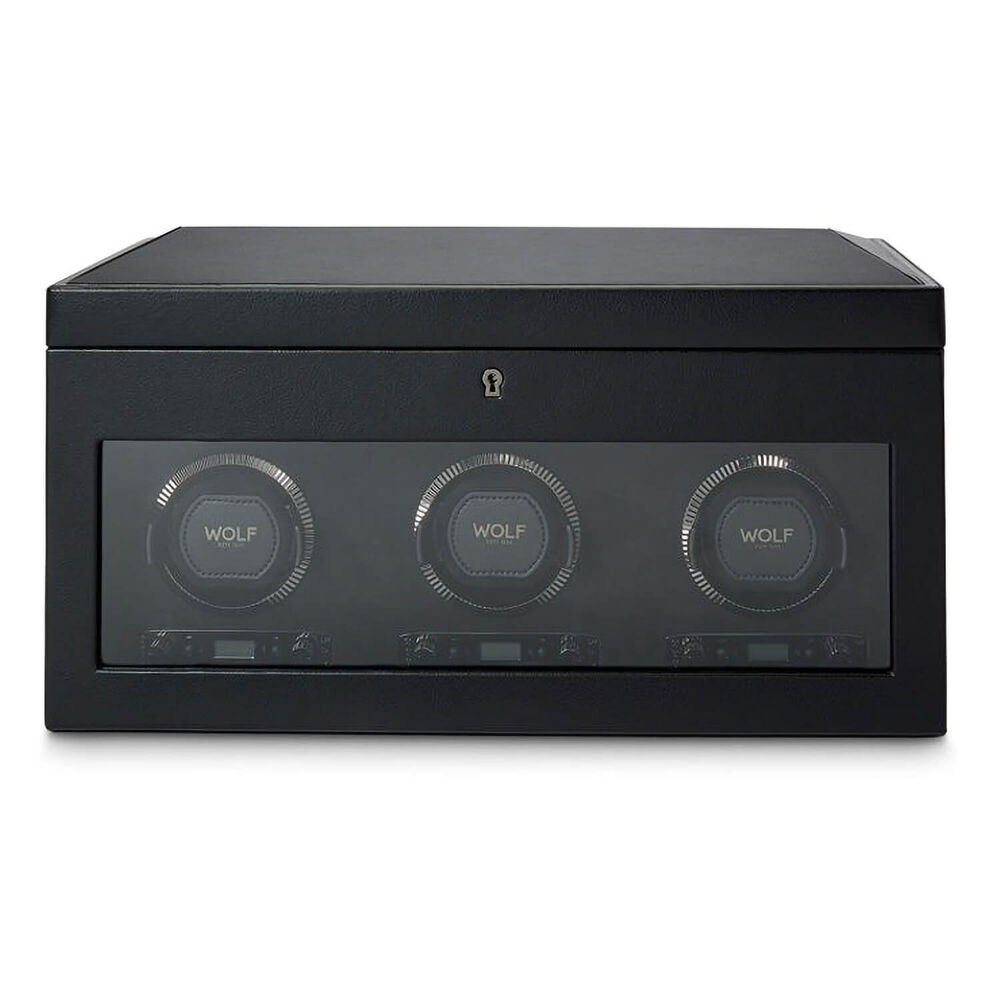 WOLF BRITISH RACING Triple Black Watch Winder image number 0