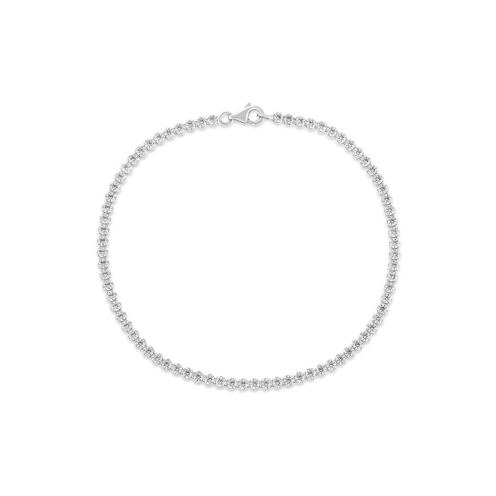 Silver Cubic Zirconia Claw Set Tennis Bracelet image number 0