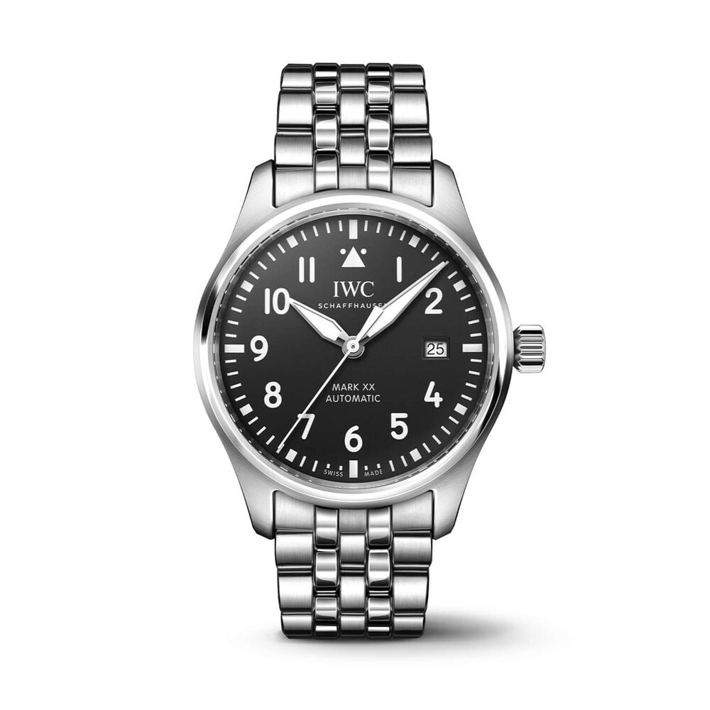 IWC Schaffhausen Pilot's Watch Mark XX 40mm Black Dial Steel Bracelet Watch image number 0