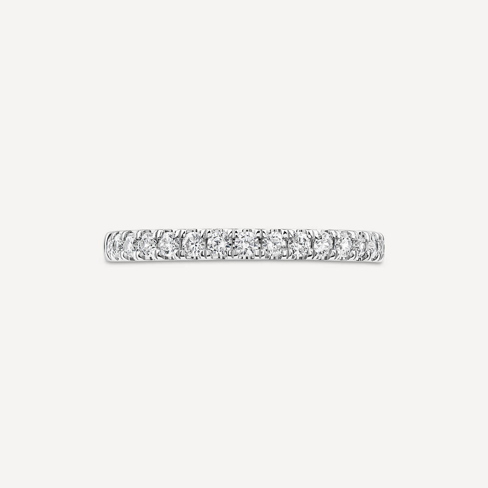 Platinum 2mm 0.25ct Diamond Round Split Claw Wedding Ring