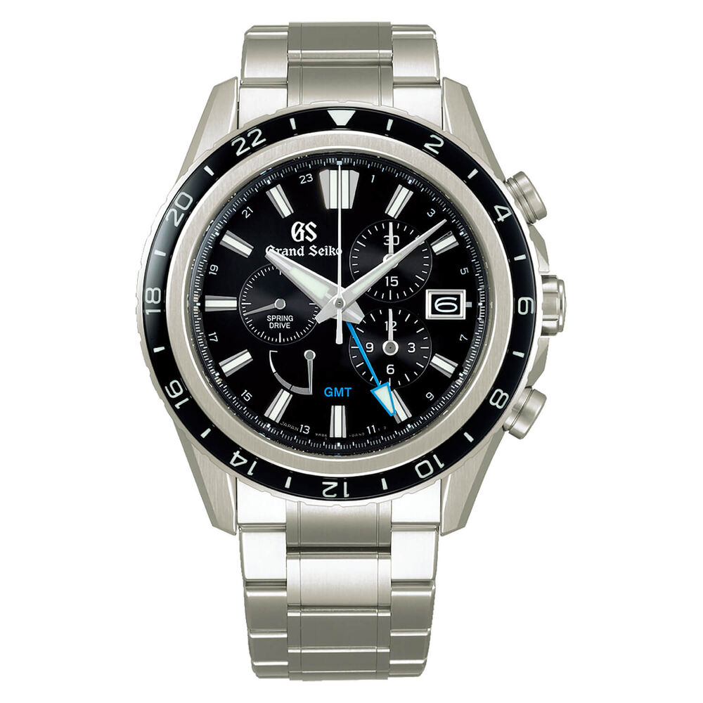 Grand Seiko Evolution 9SD GMT Chronograph 45.3mm Black Dial Watch